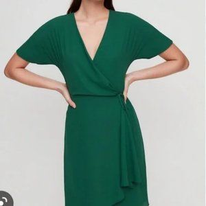 Aritzia Babaton Wallace Wrap Dress, Size Small, Green